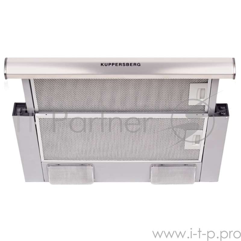 Встраиваемая вытяжка Kuppersberg Встраиваемая вытяжка, ширина 50 см, отвод/рециркуляция, 550 м3/час, механическое управление, 3 скорости, освещение 2х40 Вт, металлические жироулавливающие фильтры, угольный фильтр С3С (опция), 38-54 дБ, цвет нержавеющ