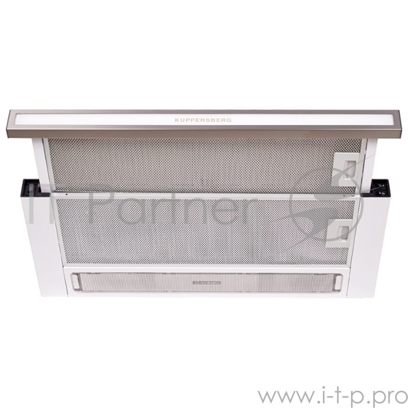 Встраиваемая вытяжка Kuppersberg Встраиваемая вытяжка, ширина 60 см, отвод/рециркуляция, 550 м3/час, механическое управление, 3 скорости, освещение 2х40 Вт, металлические жироулавливающие фильтры, угольный фильтр С3С (опция), 38-54 дБ, цвет нержавеющ