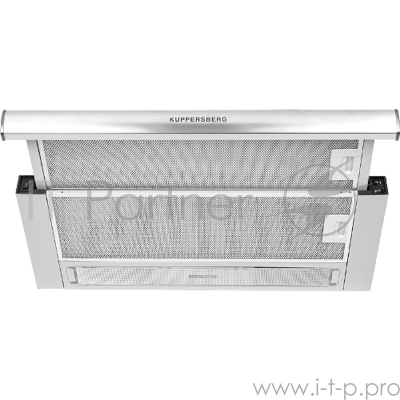 Встраиваемая вытяжка Kuppersberg Встраиваемая вытяжка, ширина 60 см, отвод/рециркуляция, 550 м3/час, механическое управление, 3 скорости, освещение 2х40 Вт, металлические жироулавливающие фильтры, угольный фильтр С3С (опция), 38-54 дБ, цвет нержавеющ