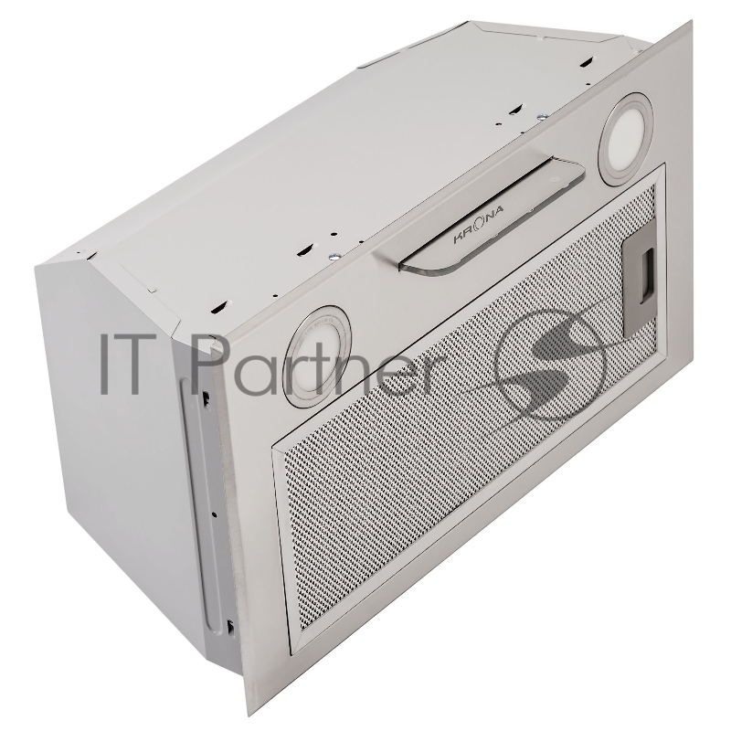 Вытяжка Krona Ameli 600 inox S полновстраиваемая кухонная вытяжка встраивается в навесной шкафчик отвод / циркуляция Макс. производительность 1000 куб. м/ч ширина для установки 60 см мощность двигателя 230 Вт электронное управление тихий двигатель