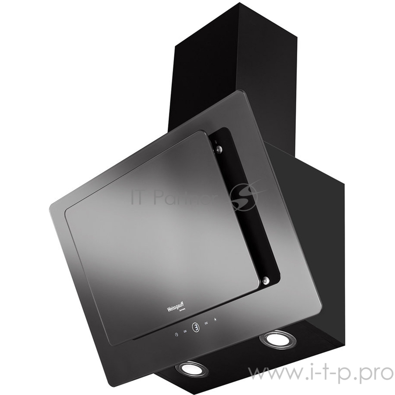 Вытяжка Weissgauff Наклонная, 60см, 800 м3, поверхность:закаленное стекло, сенсорное управление, дисплей, черная