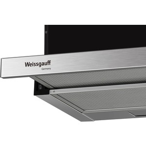 Вытяжка встраиваемая Weissgauff TEL 06 1M IX нержавеющая сталь управление: кулисные переключатели (1 мотор)
