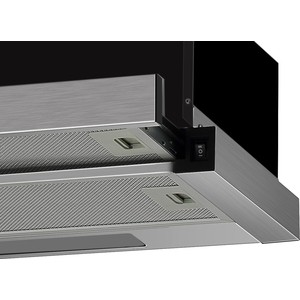 Вытяжка встраиваемая Weissgauff TEL 06 1M IX нержавеющая сталь управление: кулисные переключатели (1 мотор)