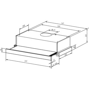 Встраиваемая вытяжка Weissgauff TEL 06 1M WH , белый+нержавеющая сталь
