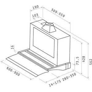 Встраиваемый вытяжной шкаф ELICA GLIDE IX/A/90 серебристый