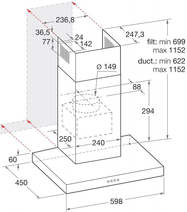 Вытяжка Indesit IHBS 6.5 LM X