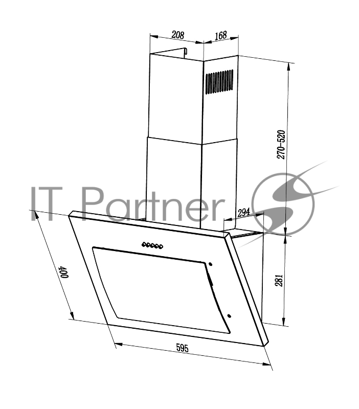 Вытяжка каминная Lex Mika GS 600 черный управление: сенсорное (1 мотор)