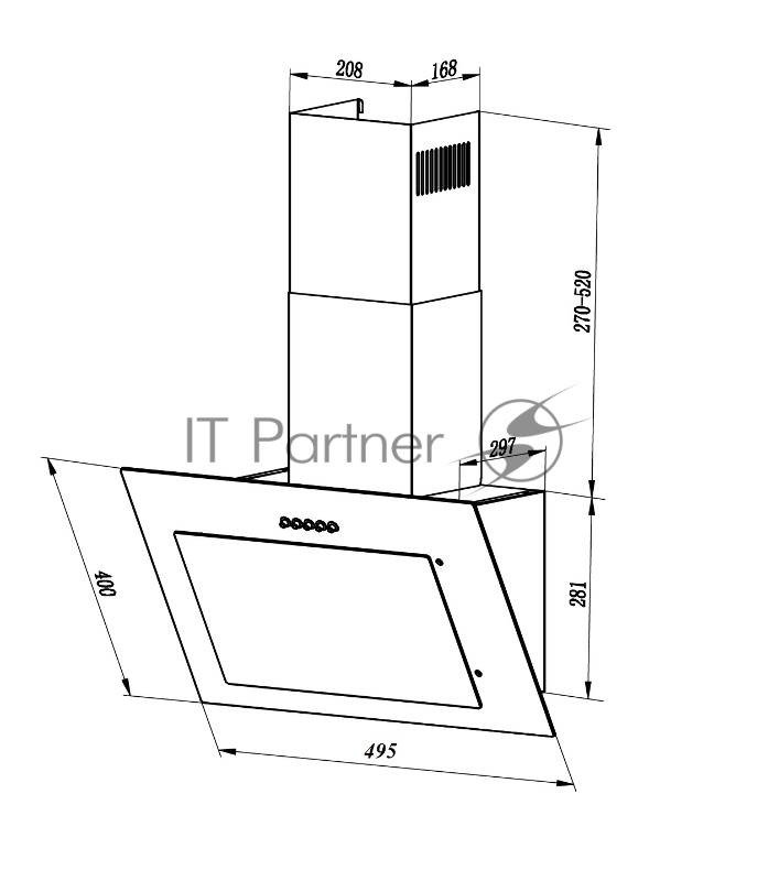 Вытяжка каминная Lex Mika G 500 белый управление: кнопочное (1 мотор)