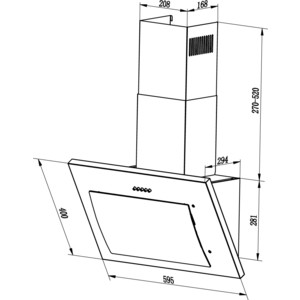 Вытяжка LEX MIKA 600 белый 29.4x80.1x59.5см, 46 дБ, 100Вт, 700 м3/ч