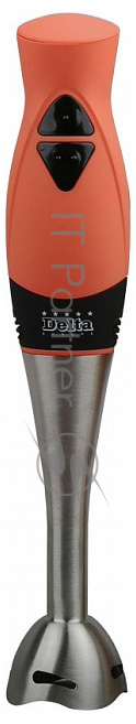 Блендер DELTA DL-7013 коралловый(Мощность 200Вт. Нескользящий прорезиненный корпус. Нож и насадка из нерж. стали. 2 скоростных режима.)