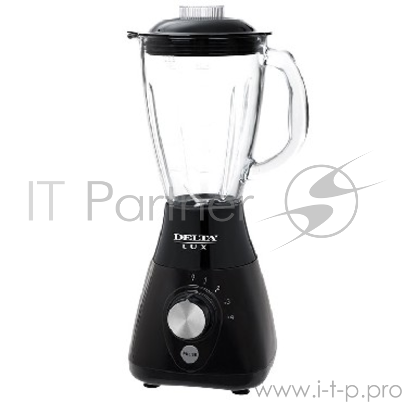 Блендер DELTA LUX DL-7312В черный (6): 650 Вт, стеклянная чаша 1500 мл (Россия)