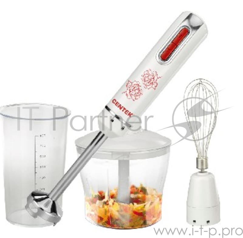 Блендер Centek CT-1339 белый (белый) 800Вт DC мотор, стакан 800 мл, чоппер 500 мл, венчик