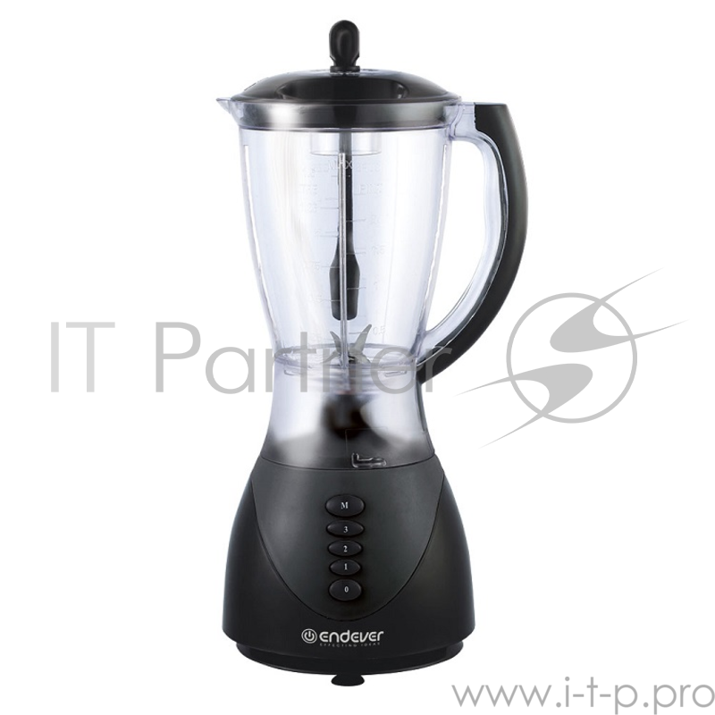 Блендер ENDEVER SIGMA-018 черный настольный Endever Sigma-018, черный, мощность 450 Вт, объем кувшина 1,5 л, 3 скорости работы плюс импульсный TURBO-режим, стальной нож с четырьмя лезвиями, надежные прорезиненные ножки, чаша из БИО-пластика, легко р