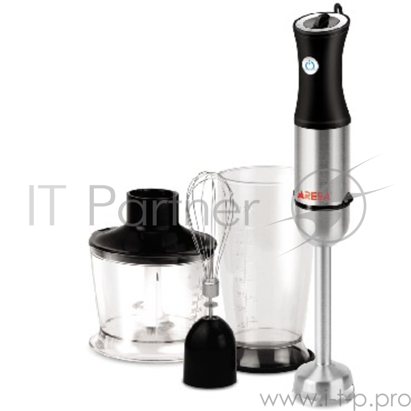 Блендер ARESA AR-1111 220-240В 50Гц 1000 Ватт Мощность: 1000 Вт 5 скоростных режимов Плавная регулировка скорости Ножка блендера из нержавеющей стали Съемная насадка-блендер Эргономичный дизайн Надёжная фиксация.Мерный стакан для смешивания (объём 0,