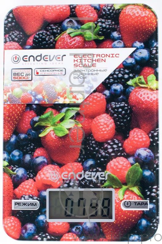 Весы кухонные Endever Skyline KS-528 (5кг, стекло, ягоды)