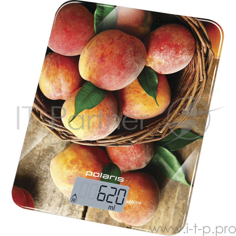 Весы кухонные Polaris PKS-1043DG (10кг,эл,сенс.упр,квадр)персики