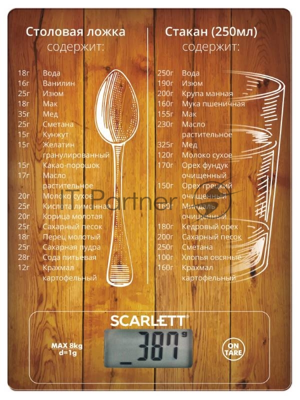 Весы кухонные электронные Scarlett SC-KS57P19 макс.вес:8кг рисунок
