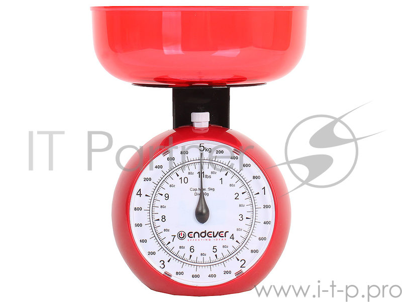 Кухонные механические весы Endever KS-516, максимальный вес 5 кг, цена деления 40 г
