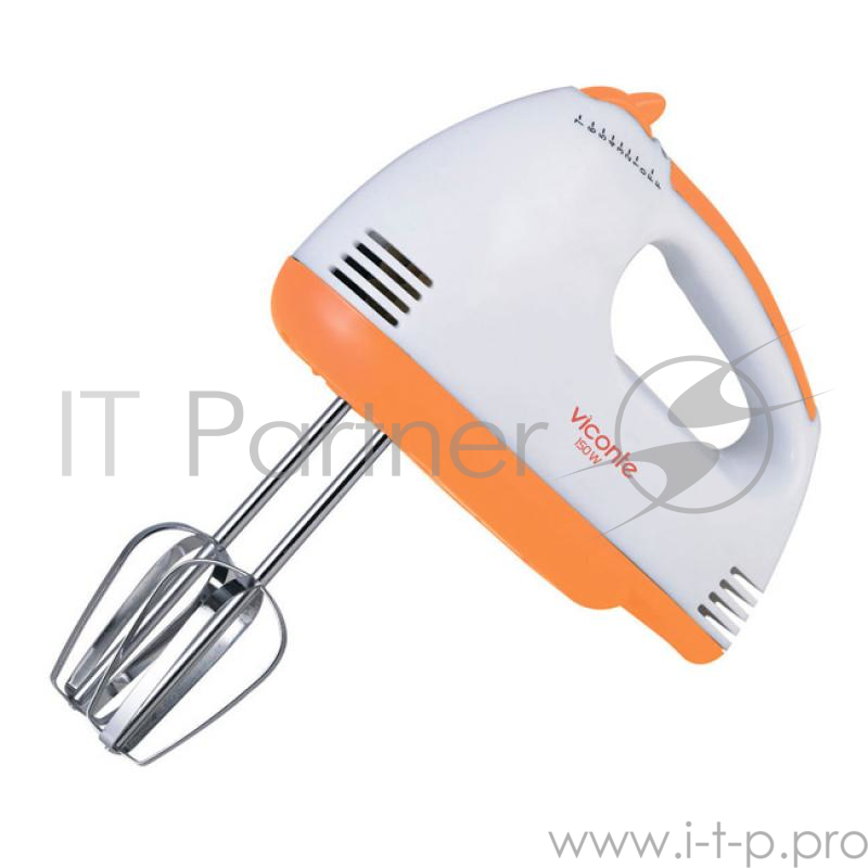 Миксер Viconte VC-348 белый с оранж,150вт.,7 скоростей