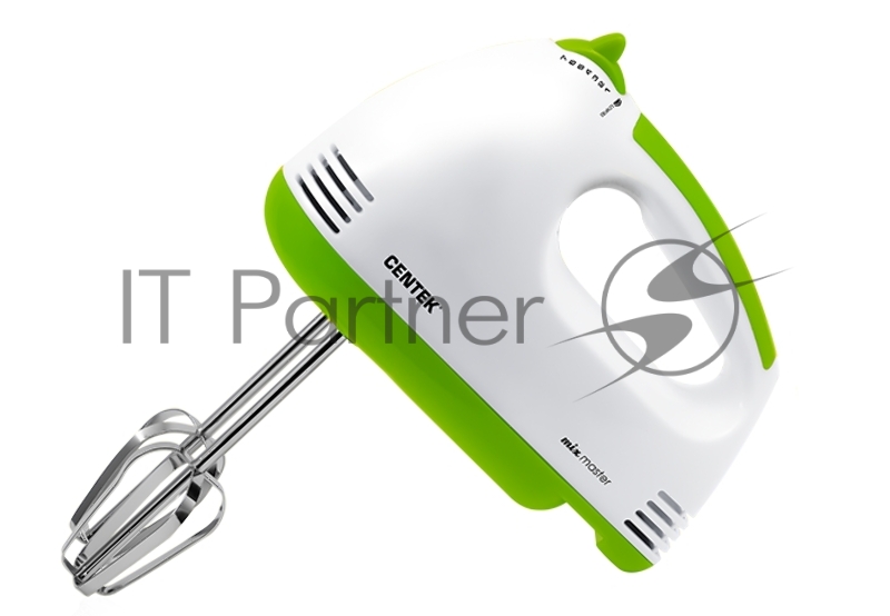 Миксер Centek CT-1111 GREEN (белый/салатовый) 170Вт, 6 скоростей+турбо, взбивание/замешивание