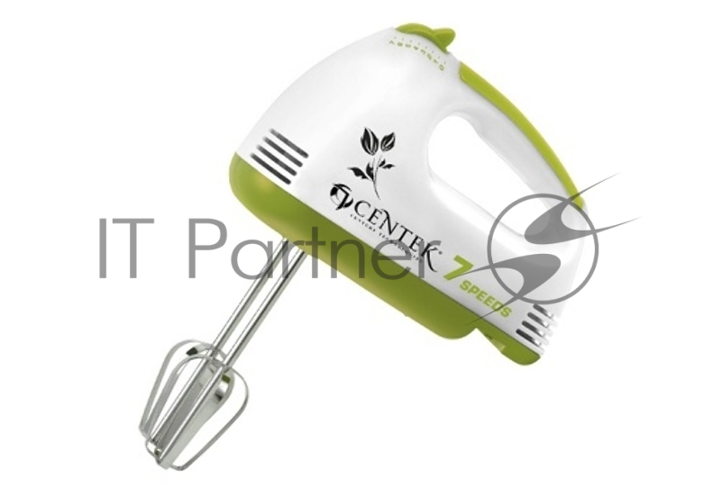 Миксер Centek CT-1111 GREEN (белый/салатовый) 170Вт, 6 скоростей+турбо, взбивание/замешивание