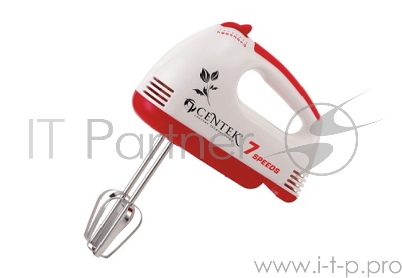 Миксер Centek CT-1111 RED (белый/красный) 170Вт, 6 скоростей+турбо, взбивание/замешивание
