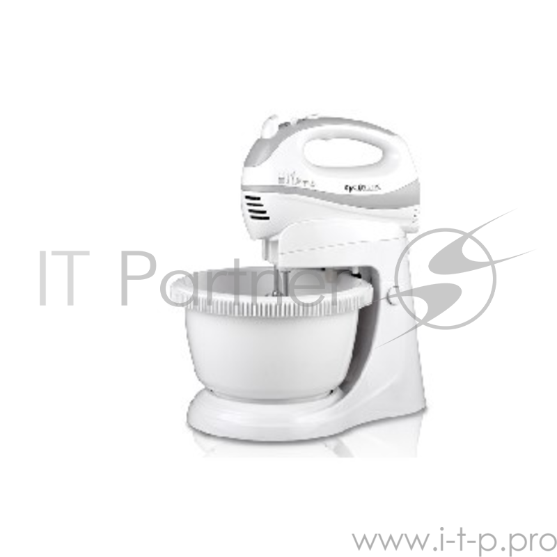 Миксер с чашей Centek CT-1106 (бел/сер) 320Вт, 3.5л, 5 скоростей+турбо, взбивание/замешивание