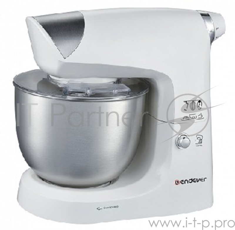 Миксер ENDEVER SIGMA 24 кремовый Кухонная машина Endever Sigma 24 ,800 W,кремовый цвет, стальная чаша 5 литра, плавная регулировка скорости, три насадки, планетарная система смешивания, 2 шт/уп