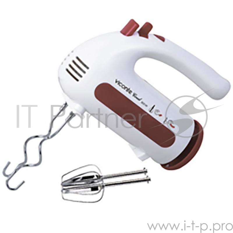 Миксер Viconte VC-351 Coral мощность 300 Вт крючки для замешивания теста, венчик для взбивания кнопка отсоединения насадок