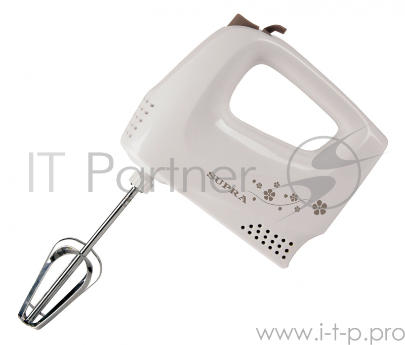 Миксер SUPRA MXS-301 (Мощность: 300 Вт, 5 скоростей, насадки для взбивания яиц и крема, насадки для замеса тяжелого теста)