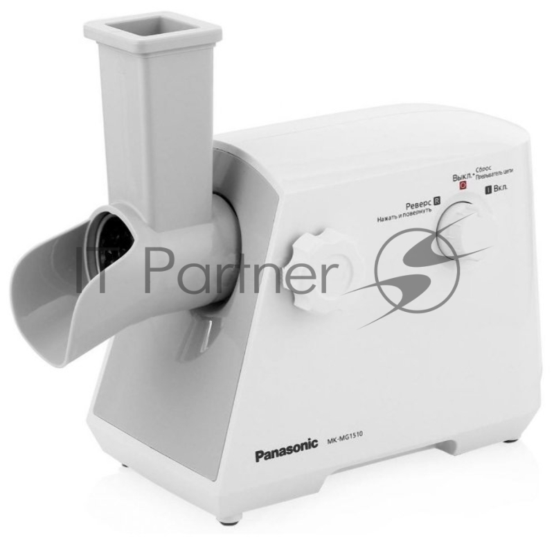 Мясорубка электрическая Panasonic MK-MG1510WTQ KIT 500Вт,реверс,2 перфорир.диска,нас.для кеббе,пластик+книга рецептов