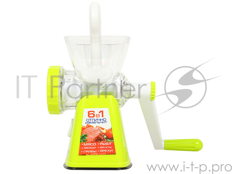 Мясорубка Endever Skyline HG-006, ручная, 2 решетки, насадка для приготовления колбасок, толкатель, механизм надежного крепления