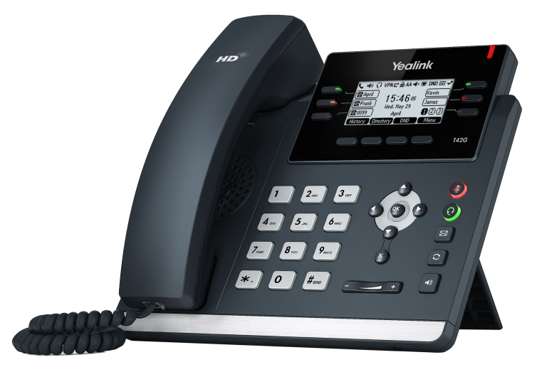 VoIP-телефон YEALINK SIP-T41S серый IP-телефон, 6 VoIP аккаунтов, HD voice, PoE