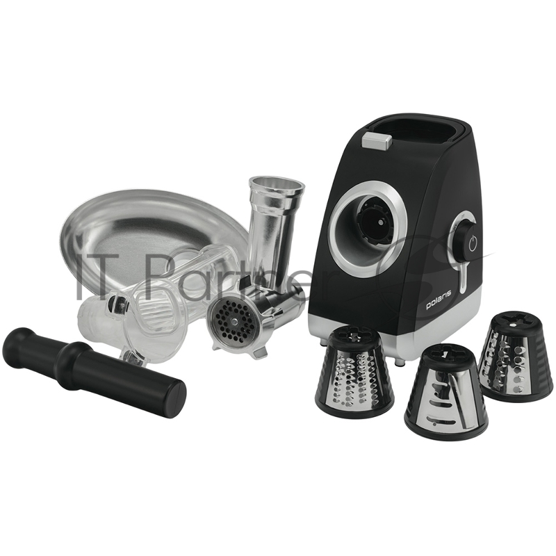 мясорубка POLARIS PMG 2027L Макс. мощность 2000Вт. Производительность 2кг/мин. Система реверса. Система безопасности – возобновляемая термозащита двигателя. Металлический лоток для мяса. Насадки: перфорированный диск для фарша 2шт. (диаметр отверсти