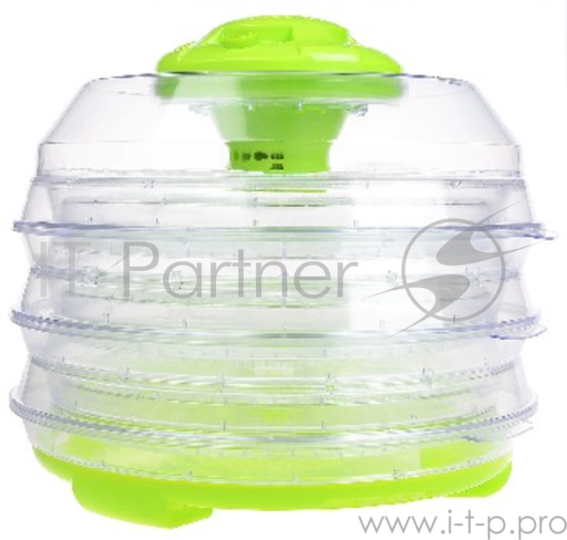 сушилка SATURN ST-FP0112 Мощность: 350 Вт. Температура: 40-70 °С. 6 складных ярусов. Вместительность 1 яруса: 1 кг. Термостат. Автоотключение при перегреве. Корпус изготовлен из пищевого пластика. Продукты для сушки: овощи, фрукты, грибы, орехи, ягод