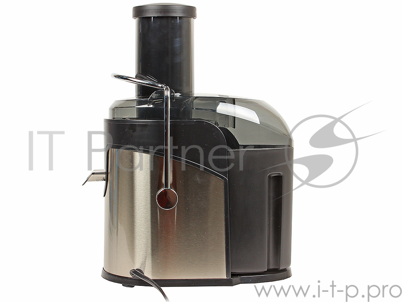 Соковыжималка BBK JC080-H03 800Вт, 2 скорости, резервуар для сока: 0.75 л, плавный запуск двигателя, черный/серебро