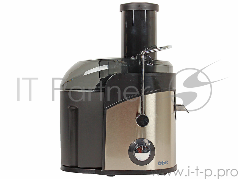 Соковыжималка BBK JC080-H03 800Вт, 2 скорости, резервуар для сока: 0.75 л, плавный запуск двигателя, черный/серебро