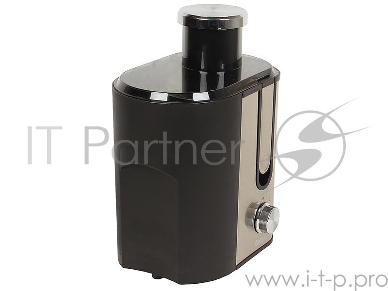 Соковыжималка BBK JC060-H02 600Вт, 2 скорости, резервуар для сока: 0.45 л, плавный запуск двигателя, черный/металлик