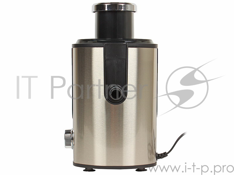 Соковыжималка BBK JC060-H02 600Вт, 2 скорости, резервуар для сока: 0.45 л, плавный запуск двигателя, черный/металлик