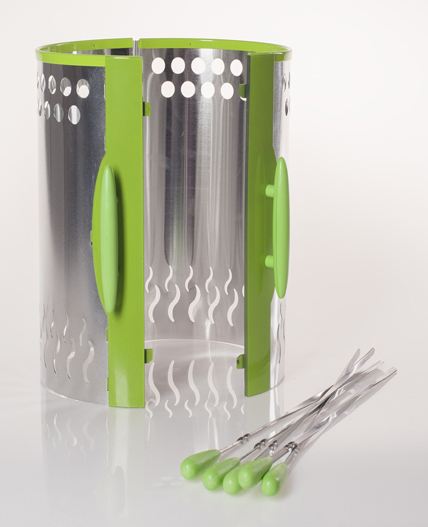 Шашлычница электрическая Kitfort KT-1402 1000Вт зеленый