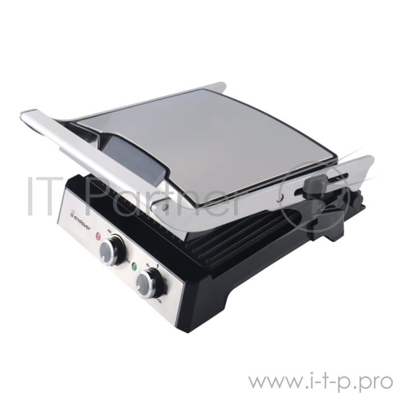 Электрический пресс-гриль ENDEVER GRILLMASTER 230 серебристый Grillmaster 230, мощн.2400 Вт, терморегулятор (100-220 град), таймер до 30 мин, внутреннее антипригарное покрытие, световой индикатор нагрева и готовности к работе, размеры рабочей поверхн