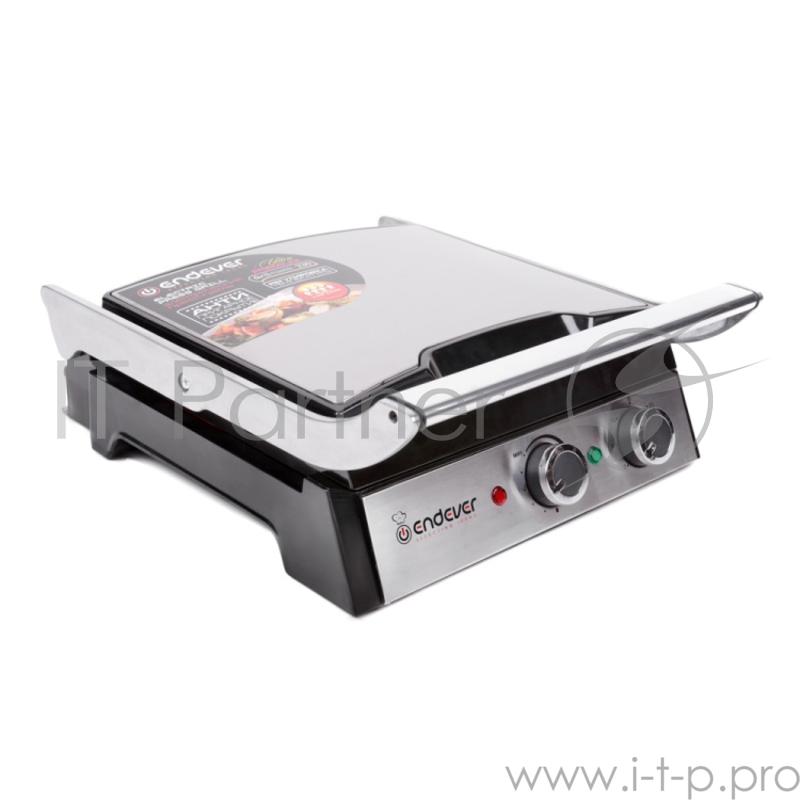 Электрический пресс-гриль ENDEVER GRILLMASTER 230 серебристый Grillmaster 230, мощн.2400 Вт, терморегулятор (100-220 град), таймер до 30 мин, внутреннее антипригарное покрытие, световой индикатор нагрева и готовности к работе, размеры рабочей поверхн