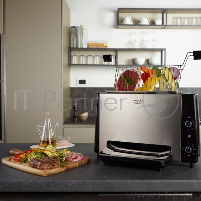 Гриль HOTPOINT-ARISTON .31 х 48,5 х 20,5 см.Вертикальный гриль,Макс.мощность 1300 Вт (4 уровня), овый таймер, поворотный переключатель для выбора мощности, LED-индикатор включенного состояния. Аксессуары: съемная решетка с де