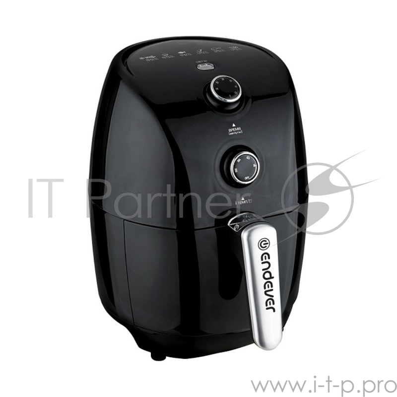 Аэрофритюрница Endever Skyline AF-100 1500Вт, объем 1.5л, температура 80-200 С, таймер 30 мин, мех. управ, черный