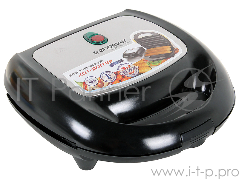 Прибор для приготовления хот-догов ENDEVER Skyline SM-17 750Вт, черный, автотерморегулятор антипригарное внутреннее покрытие, индикаторы нагрева и го