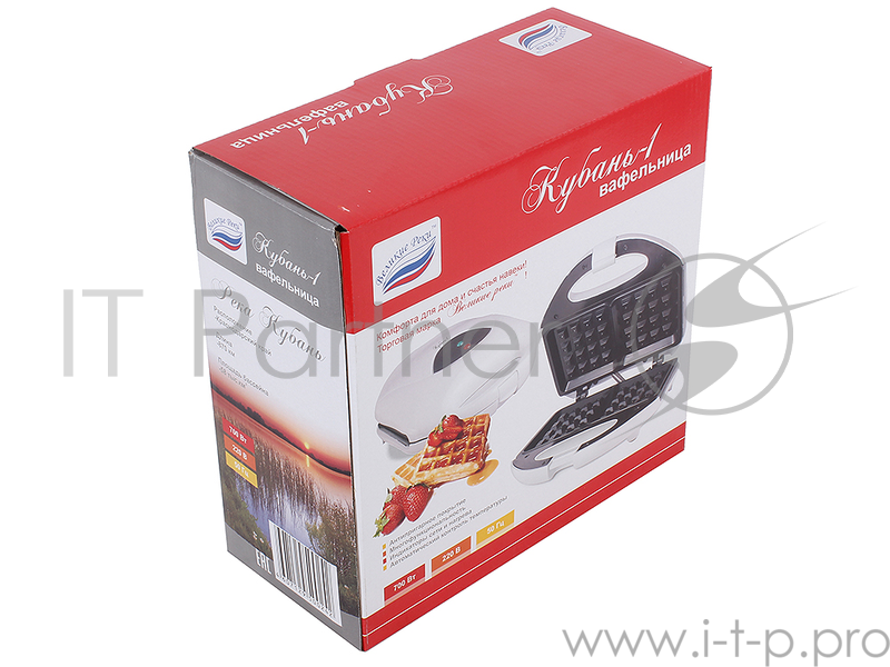 Вафельница Великие реки Кубань-1, венские вафли, 750 Вт, 2 коржа