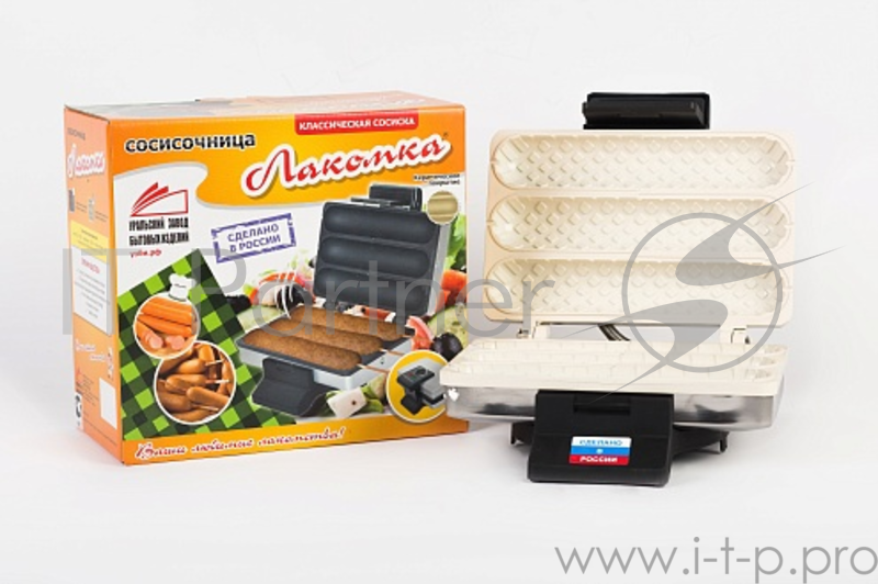 Вафельница Лакомка - сосисочница ЭС-1 (1000 Вт., керамическое покрытие., цвет. упак. г. Челябинск)