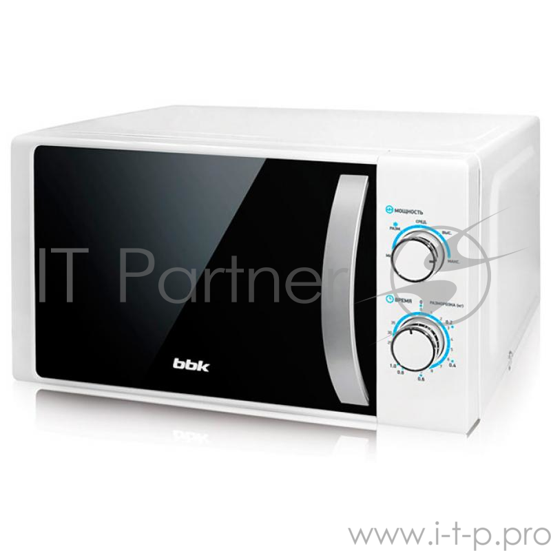 Микроволновая Печь BBK 20MWS-711M/WS белый/серебро (20 литров, механическое управление, 700 Вт)