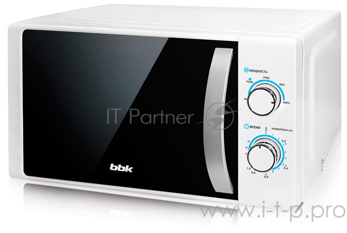 Микроволновая Печь BBK 20MWS-711M/WS белый/серебро (20 литров, механическое управление, 700 Вт)