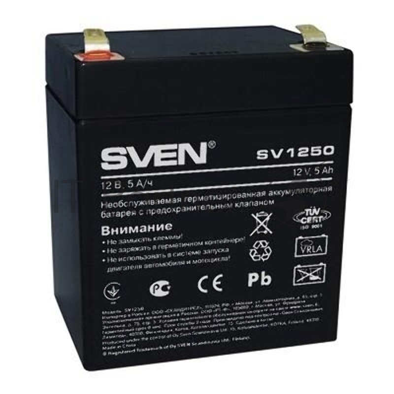 батареи Sven SV1250 (12V 5Ah) батарея аккумуляторная